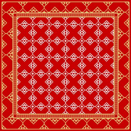 Decorative Geometric ornament with decorative border. Repeating sample figure and line. For modern interiors design, wallpaper, textile industryのイラスト素材