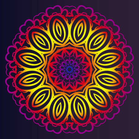 Design with floral mandala ornament. Vector illustration. for coloring book, greeting card, invitation, tattoo. Anti-stress therapy patternのイラスト素材