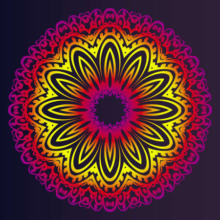 Design with floral mandala ornament. Vector illustration. for coloring book, greeting card, invitation, tattoo. Anti-stress therapy patternのイラスト素材
