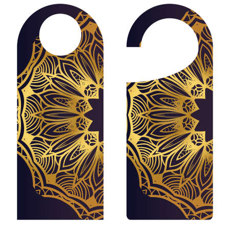 Discount color tag for sale promotion. Vector label template with mandala decoration.のイラスト素材