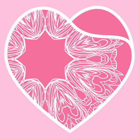 Valentines Day Heart for invitation card. Decorative vectro Illustrationのイラスト素材