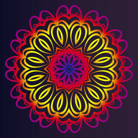 Mandala Style Vector Shapes. Decorative Cicle ornament. Floral design.のイラスト素材