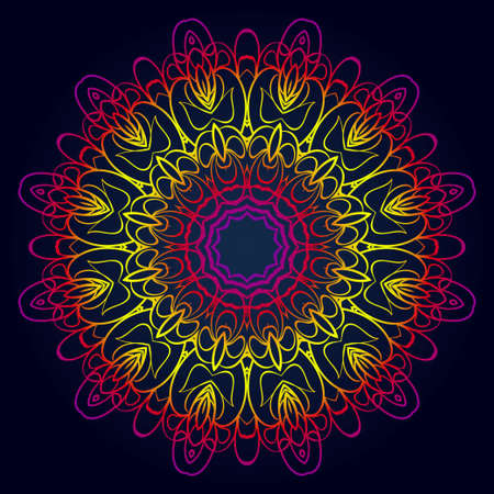 Modern Decorative Cicle Shapes. Floral mandala. vector illustration.のイラスト素材