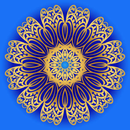 Vintage Invitation card with Mandala pattern. decorative elements. vector illustration. Anti-stress therapy patternのイラスト素材