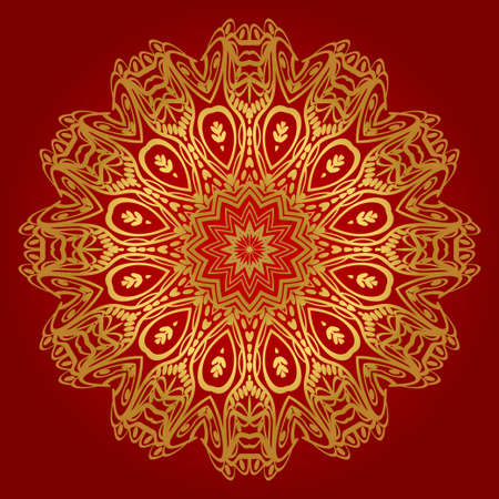 Round pattern flower mandala. circle floral ornament. Legend decorative vector illustration.のイラスト素材