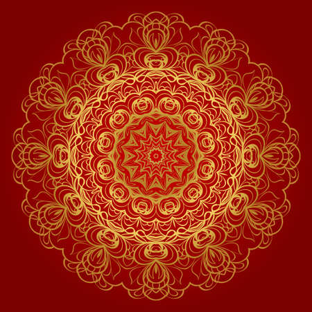 Flower coloring Mandala. decorative elements. Oriental pattern, vector illustration. Indian, moroccan, mystic, ottoman motifsのイラスト素材
