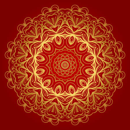 Mandala Style Vector Shapes. Decorative Cicle ornament. Floral designのイラスト素材