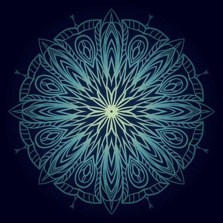 Floral color mandala. Arabic, Indian, motifs. Vector illustrationのイラスト素材