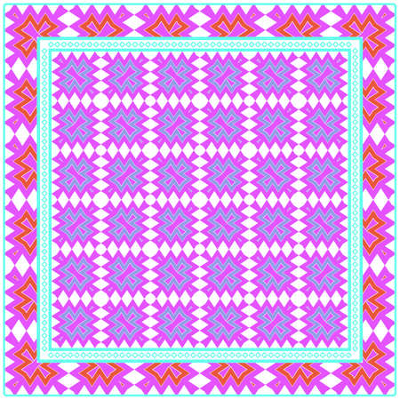 Decorative Colorful Geometric Pattern. Line Art, Lace Background. Vector Illustrationのイラスト素材