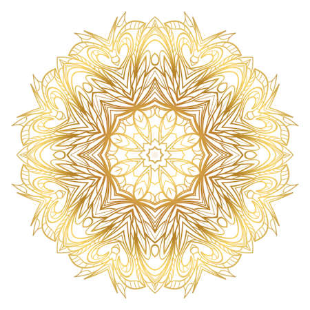 Ornamental round lace. Sacred oriental mandala. color floral ornament. Modern Decorative vector illustraation.のイラスト素材