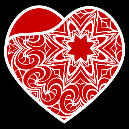 Valentines Day Heart for invitation card. Decorative vectro Illustrationのイラスト素材