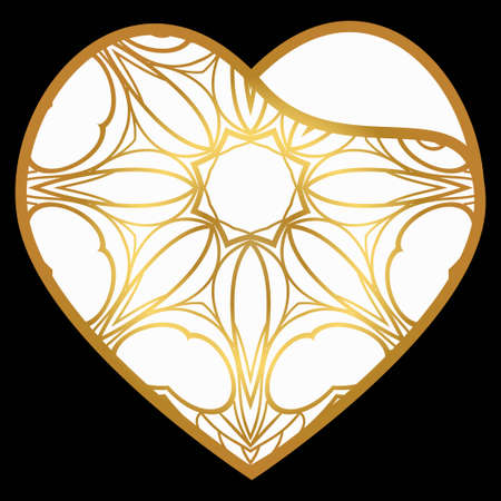 Laser Cutting Heart Template For Interior Design, Layouts Wedding Cards, Invitations. Plotter Cutting Or Printingのイラスト素材