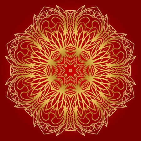 Ethnic ornamental mandala. Decorative design element. Vector illustration for card.のイラスト素材