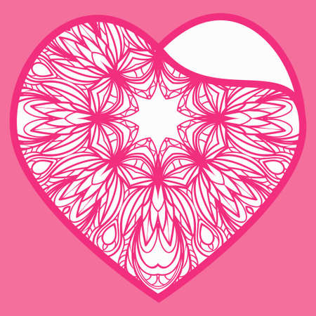 Valentines Day Heart for invitation card. Decorative vectro Illustrationのイラスト素材