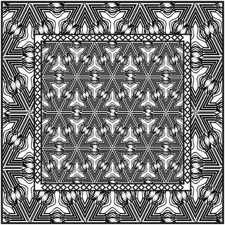 Design of a Geometric Pattern. vector. Repeating sample figure and line. For fashion interiors design, wallpaper, textile industry. White and black.のイラスト素材