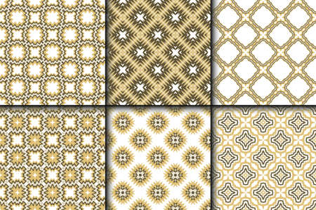 Set of Geometric Pattern with Modern Line Design . Seamless Vector Background. For Scrapbooking Design, Printing, Wallpaper, Decor, Fabric, Invitationのイラスト素材