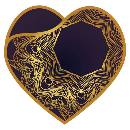 Template Openwork Heart For Laser Cutting. For Plotter Cutting Or Printing, Wood, Metal. Vector Illustration.のイラスト素材