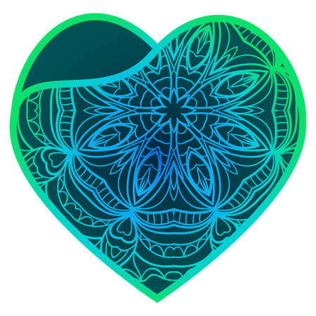 Openwork Decorative Heart With Flowers. Vector Illustration. Template For Greeting Cards, Envelopes, Wedding Invitations, Interior Elements.のイラスト素材