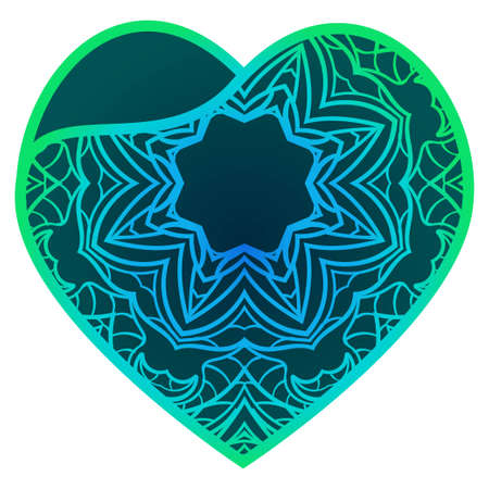 Openwork Decorative Heart With Flowers. Vector Illustration. Template For Greeting Cards, Envelopes, Wedding Invitations, Interior Elements.のイラスト素材