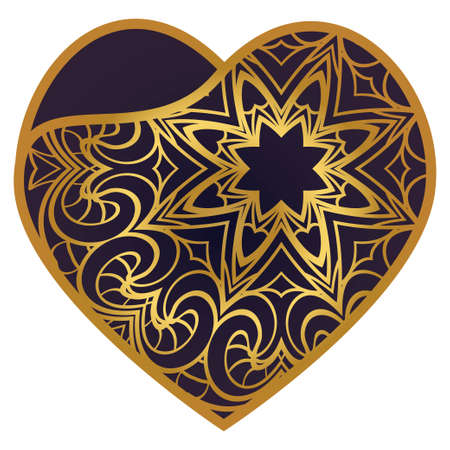 Laser Cutting Heart Template For Interior Design, Layouts Wedding Cards, Invitations. Plotter Cutting Or Printingのイラスト素材