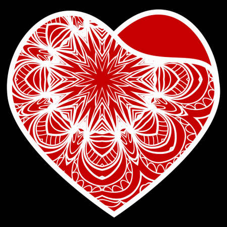 Laser Cutting Heart Template For Interior Design, Layouts Wedding Cards, Invitations. Plotter Cutting Or Printingのイラスト素材