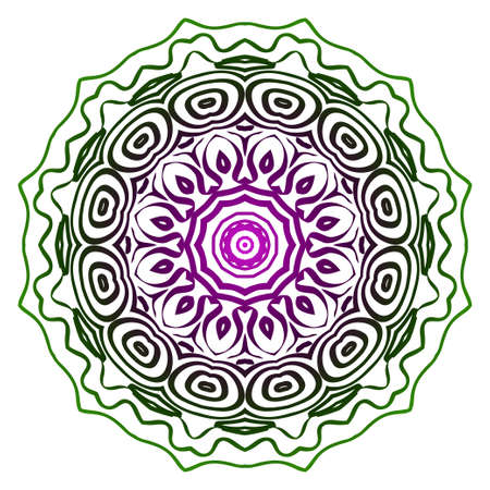 Modern Decorative floral color mandala. round Shapes. illustration.のイラスト素材