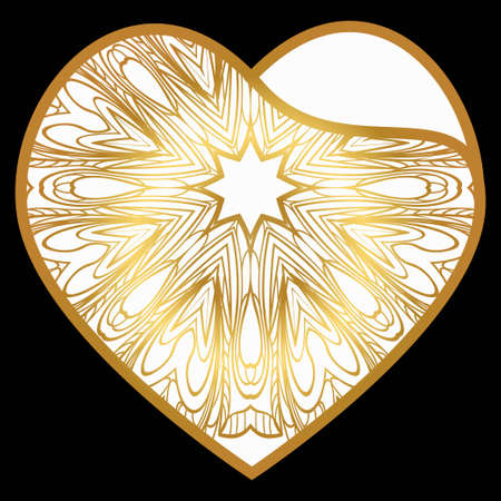 Vintage Lace Heart With Flower. Luxury Design For Invitations, Cards. Vector Illustrationのイラスト素材