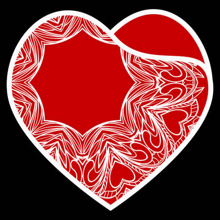 Template Openwork Heart For Laser Cutting. For Plotter Cutting Or Printing, Wood, Metal. Vector Illustration.のイラスト素材