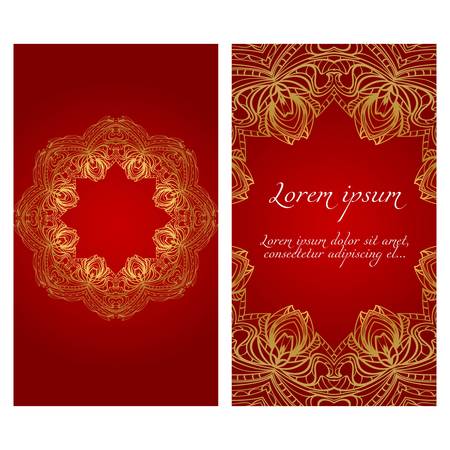 Set of Template greeting card, invitation with space for text. Floral frame design. Vector illustration.のイラスト素材