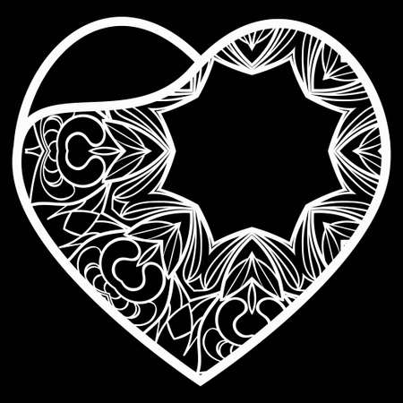 Heart Lace. Vector Illustration. Template For Greeting Cards, Envelopes, Wedding Invitations, Interior Elements.のイラスト素材