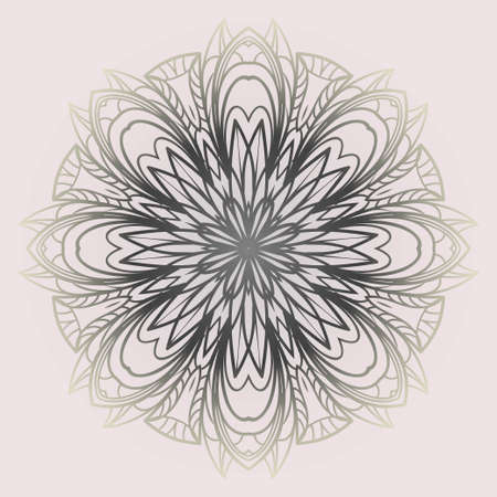Vector round abstract Mandala style decorative element. Hand-Drawn Vector illustration. Can be used for textile, greeting card, coloring book, phone case printのイラスト素材