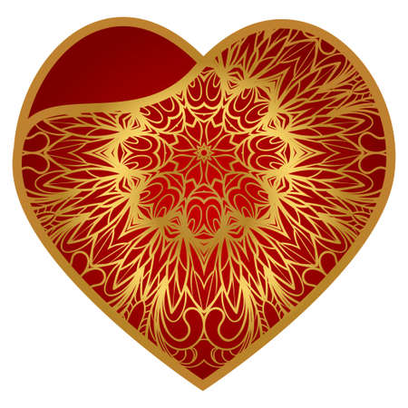 Valentines Day Heart for invitation card. Decorative vectro Illustrationのイラスト素材