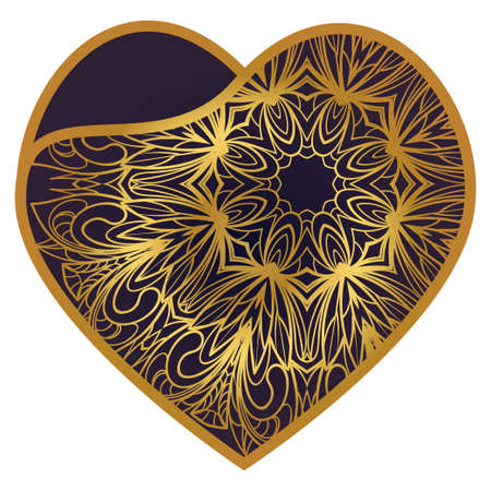 Laser Cutting Heart Template For Interior Design, Layouts Wedding Cards, Invitations. Plotter Cutting Or Printingのイラスト素材