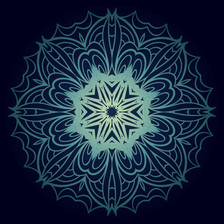 Floral color mandala. Arabic, Indian, motifs. Vector illustrationのイラスト素材