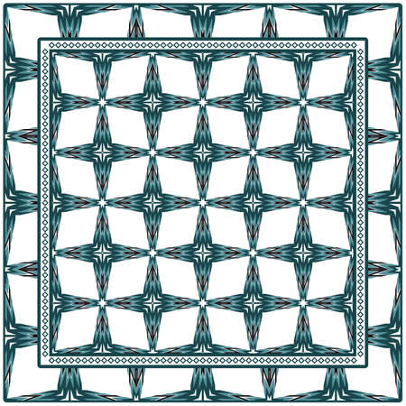 Vintage Geometric Pattern. Design For Bandana Shawl, Tablecloth Fabric Print. Vector Illustrationのイラスト素材