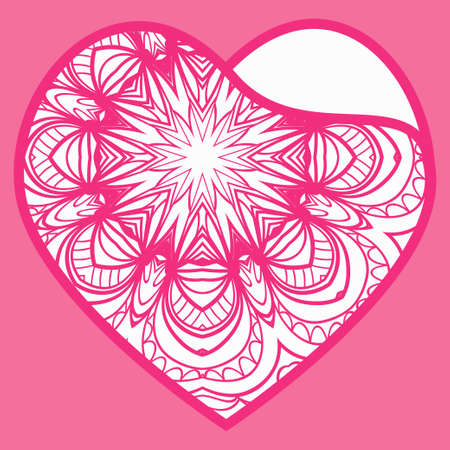 Heart Lace. Vector Illustration. Template For Greeting Cards, Envelopes, Wedding Invitations, Interior Elements.のイラスト素材