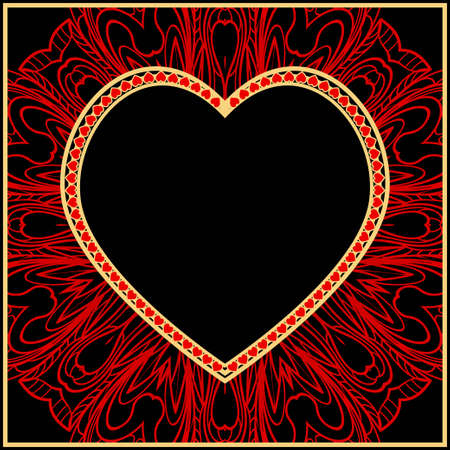 Valentine's day background with hearts and floral pattern. Vector illustration. Template design for greeting and wedding card.のイラスト素材