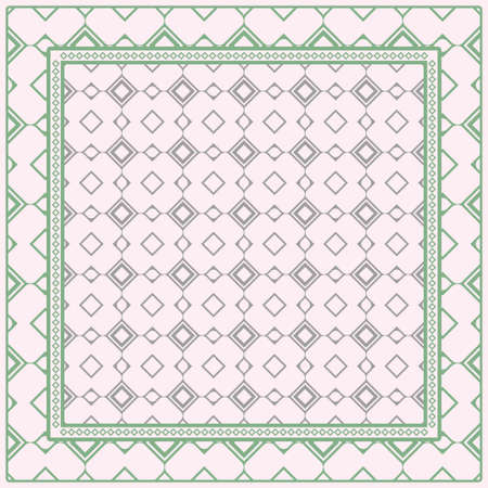 Design For Square Fashion Print. For Pocket, Shawl, Textile, Bandanna. Mandala Floral Pattern. Vector Illustrationのイラスト素材