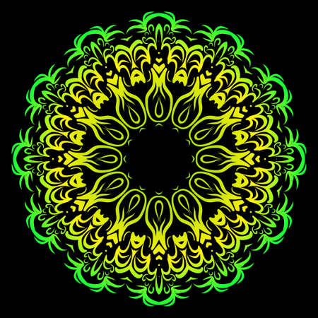 Beautiful round flower mandala. Vector illustration. Abstractのイラスト素材