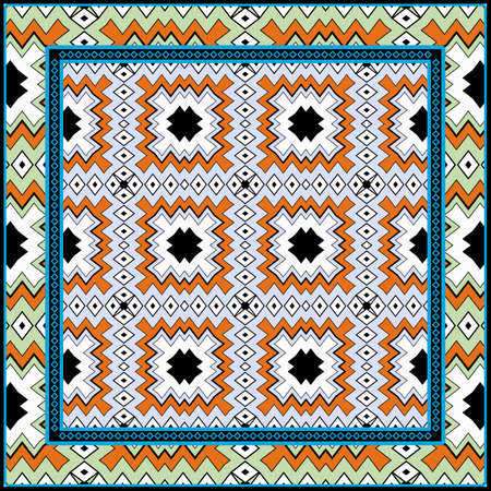 Decorative Colorful Geometric Pattern. Line Art, Lace Background. Vector Illustrationのイラスト素材