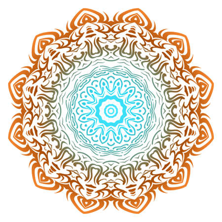 Modern Decorative floral color mandala. Super vector round Shapes. Vector illustration.のイラスト素材