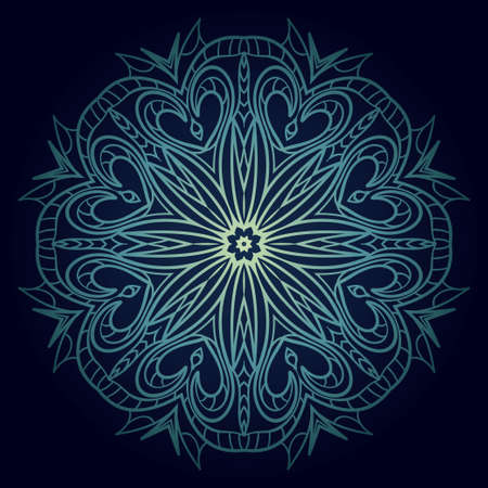 Ethnic ornamental mandala. Decorative design element. Vector illustration for card.のイラスト素材