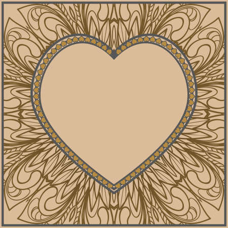 Valentine's day background with hearts and floral pattern. Vector illustration. Template design for greeting and wedding card.のイラスト素材