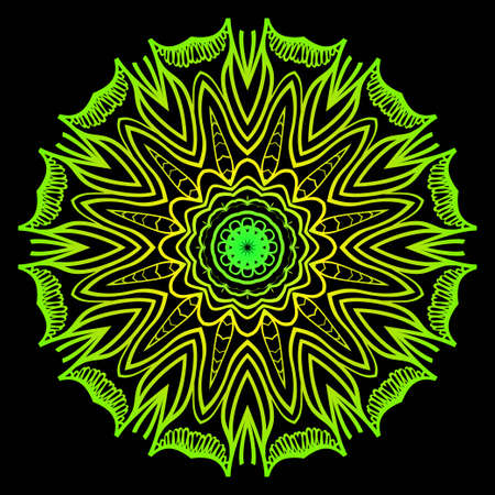 Hand drawn background with Mandala. Vector decorative elements. Arabic, Indian, ottoman motifs.のイラスト素材