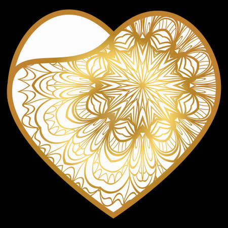 Valentines Day Heart for invitation card. Decorative vectro Illustrationのイラスト素材