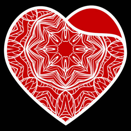 Valentine's Day Sign, Love Symbol. Vector Illustration. Template For Greeting Cards, Envelopes, Wedding Invitations, Interior Elements.のイラスト素材