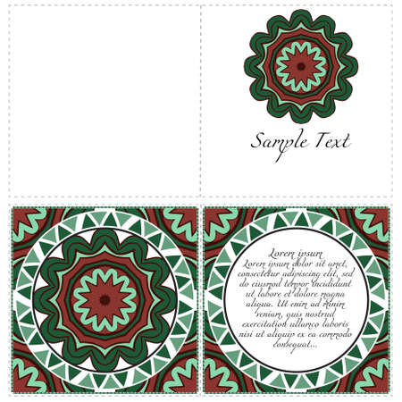 Flyer pages Ornament Illustration Concept with Mandala. Vintage Art Indian, Magazine. Vector Decorative Layout Design.のイラスト素材