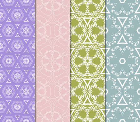 Set Of Geometric Modern Ornament. Seamless Vector Pattern. For Wallpaper, Invitation, Fashion Design.のイラスト素材