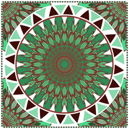 Modern Vector Template With Tribal Mandalas. For Brochure, Flyer, Cover, Magazineのイラスト素材