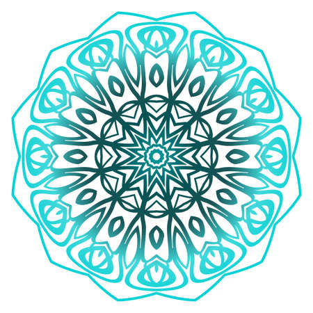 Ornamental circle pattern. Hand draw Mandala. Vintage decorative elements. vector illustration. Anti-stress therapy pattern. Blue colorのイラスト素材